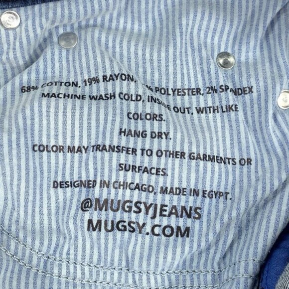 Mugsy Studio‎ Blue Jeans Men's 34x29 FLX3NSB Slim Straight Dark Wash Stretch - Picture 6 of 16